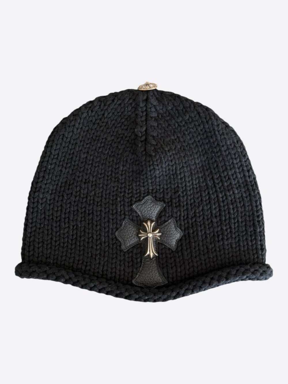 Chrome Hearts Black & Silver Cross Patch Cashmere Beanie